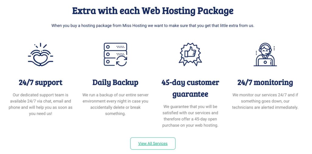 Notable Features of Miss Hosting