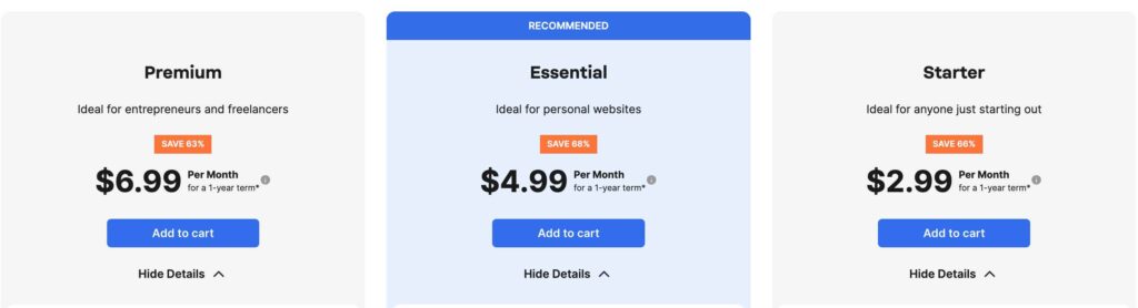 Choose the Hosting Plans