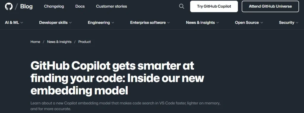 GitHub Copilot Embedding Model 2025 Enhances Code Search