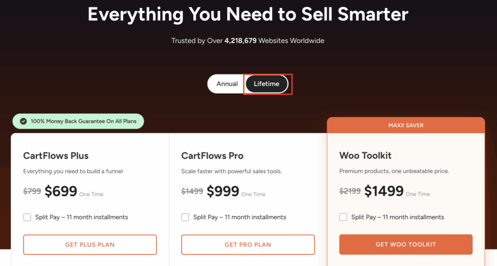CartFlows Lifetime Pricing Plans