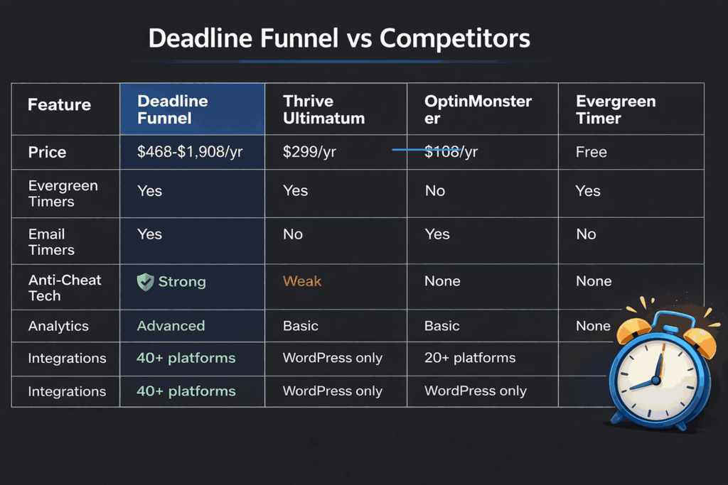 Deadline Funnel vs Other Conversion Tools