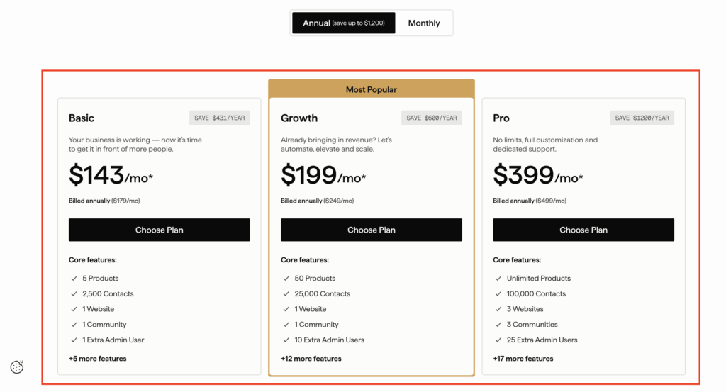 Kajabi Pricing Plans
