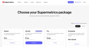 Pricing Table of Supermetrics Review