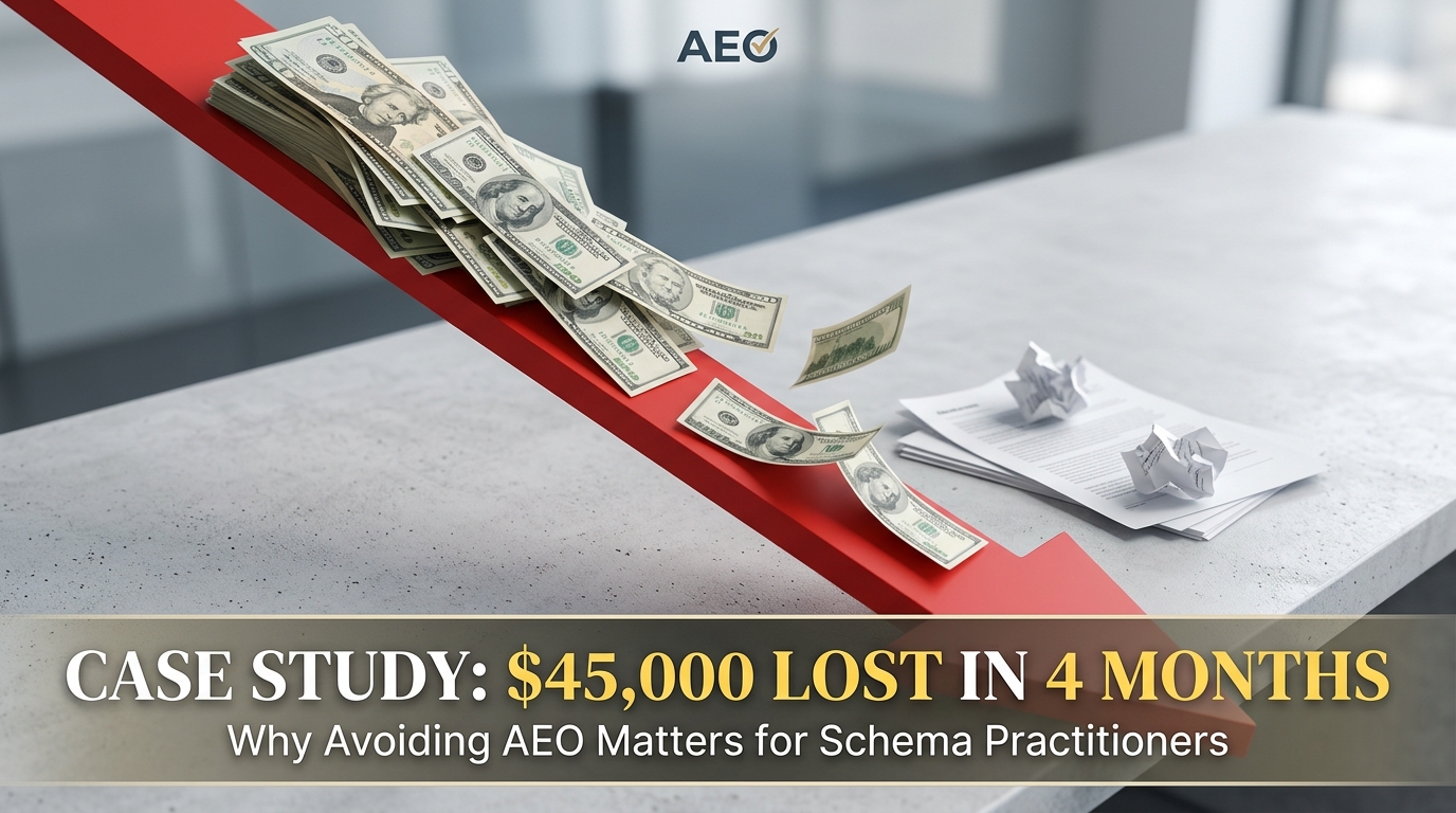 A Company Avoided AEO and Lost $45,000 in 4 Months — The Case Study Every Schema Practitioner Needs to Share