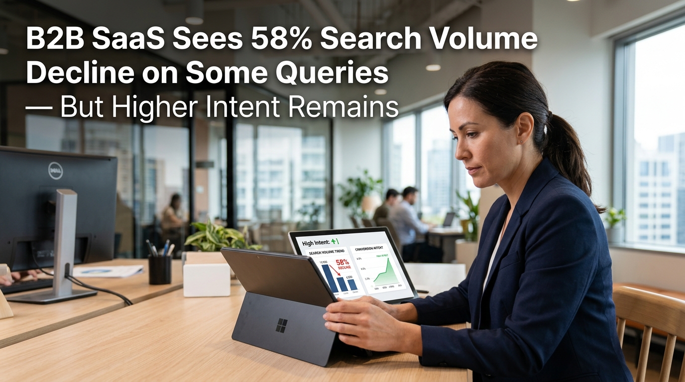 B2B SaaS Sees 58% Search Volume Decline on Some Queries — But Higher Intent Remains