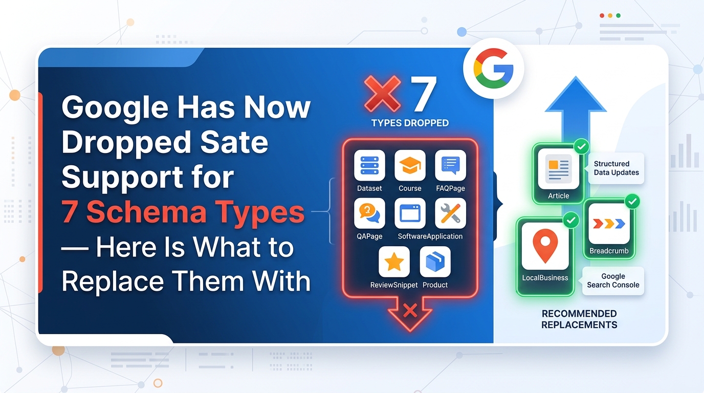 Google Has Now Dropped Support for 7 Schema Types — Here Is What to Replace Them With