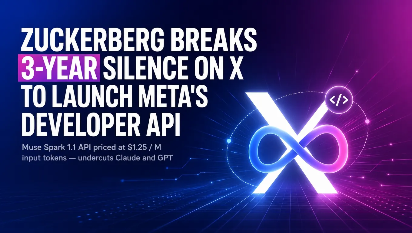 Zuckerberg Breaks 3-Year Silence on X to Launch Meta's Developer API