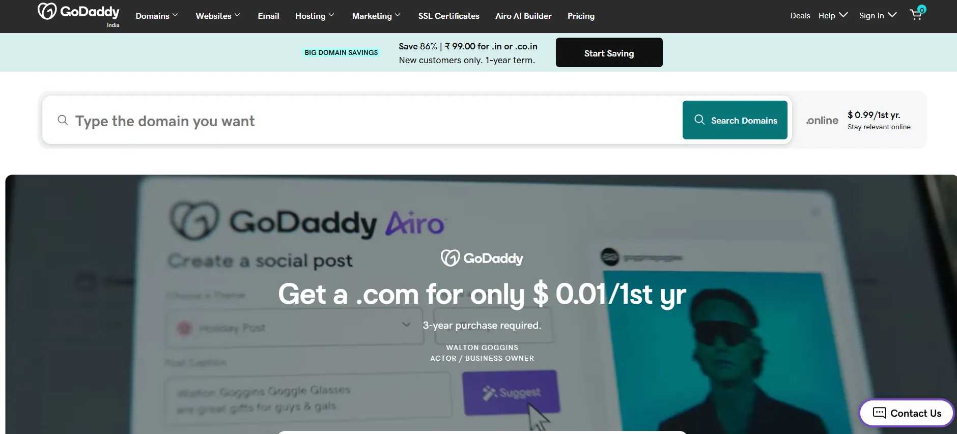 GoDaddy coupon Code