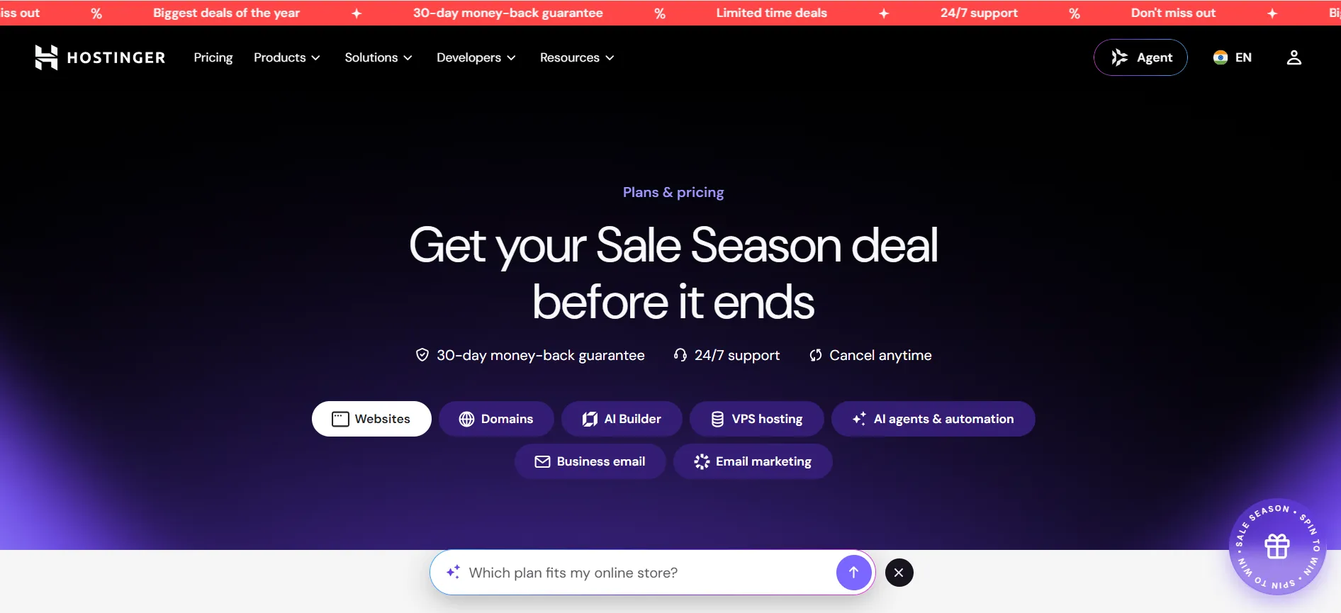 Hostinger Moneyback