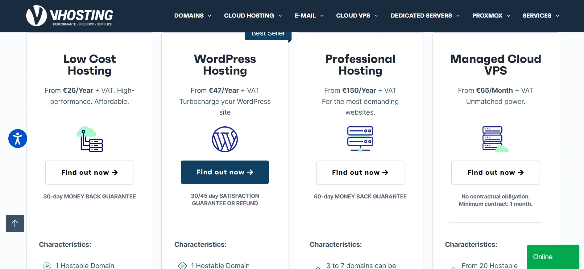 Vhosting login step 2